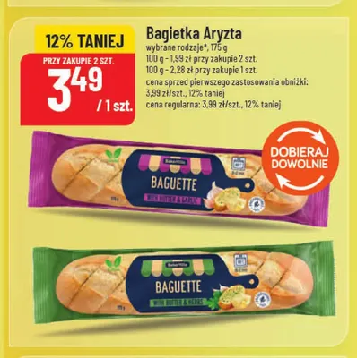 Bagietka z masłem i ziołami Aryzta promocja w POLOmarket