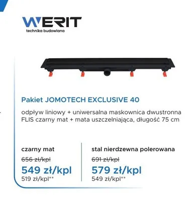Pakiet JOMOTECH EXCLUSIVE 40 stal nierdzewna polerowana promocja w Blu Salony Łazienek