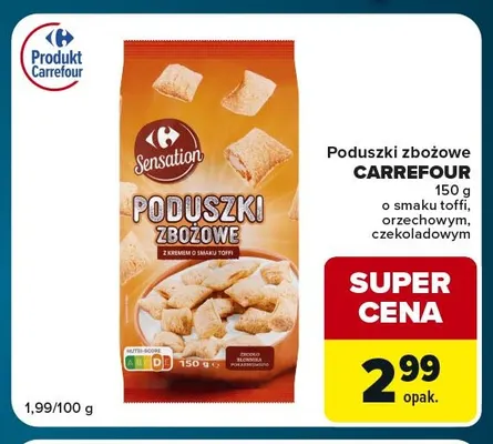Poduszki zbożowe Carrefour o smaku orzechowym promocja w Globi