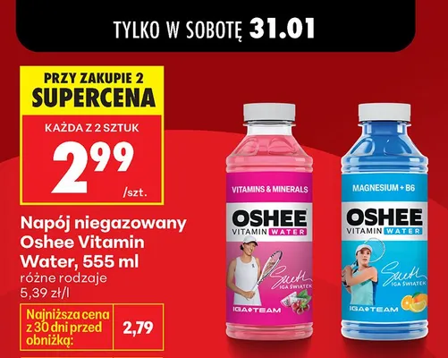 Napój niegazowany Oshee Vitamin Water różne rodzaje promocja w Biedronka