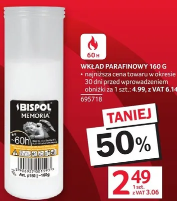 Wkład parafinowy BISPOL MEMORIA 160 g promocja w Selgros