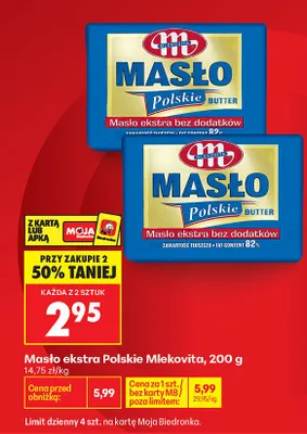 Masło ekstra Polskie Mlekovita promocja w Biedronka