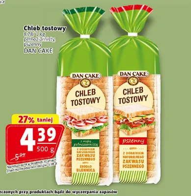 Chleb tostowy pełnoziarnisty Dan Cake promocja w Prim Market