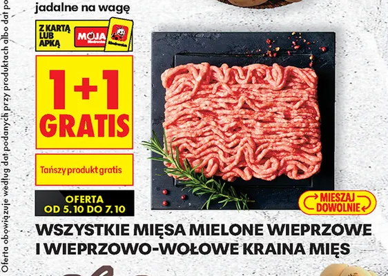Mięsa mielone wieprzowe i wieprzowo-wołowe Kraina Mięs promocja w Biedronka