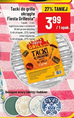 Tacki aluminiowe do grilla Fiesta Grillesta promocja w POLOmarket