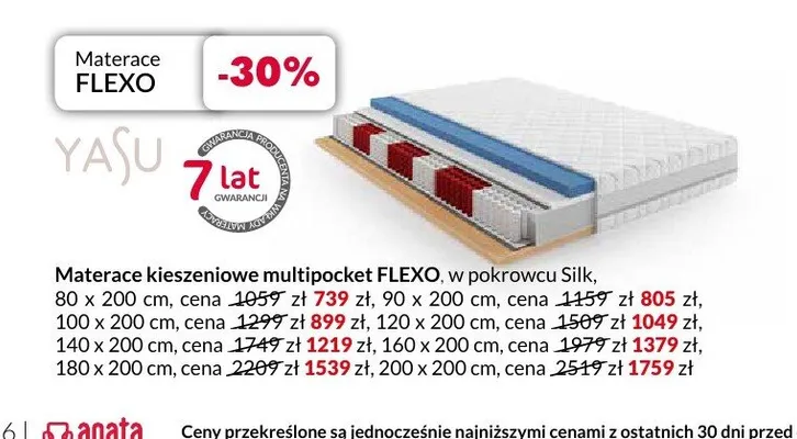 Materac kieszeniowy multipocket FLEXO 80x200 cm promocja w Salony Agata