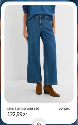 Lekkie jeansy wide leg Bonprix promocja w bonprix
