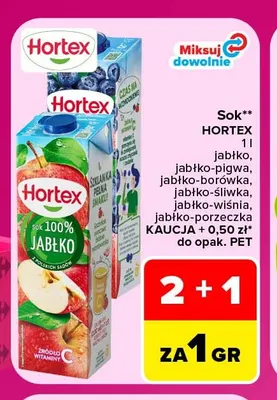 Sok Hortex jabłko promocja w Carrefour