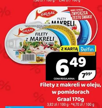 Filety z makreli w pomidorach Graal promocja w Delfin