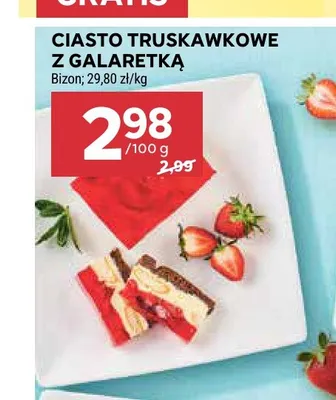 Ciasto truskawkowe z galaretką Bizon promocja w Stokrotka