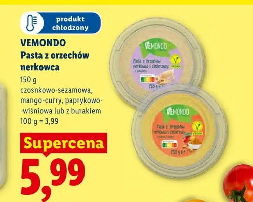 Pasta z orzechów nerkowca Vemondo z burakiem promocja w Lidl