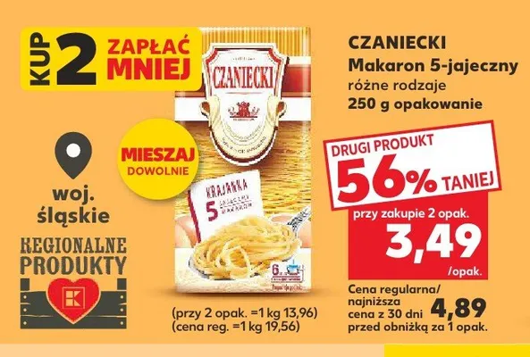 Makaron 5-jajeczny Czaniecki różne rodzaje promocja w Kaufland