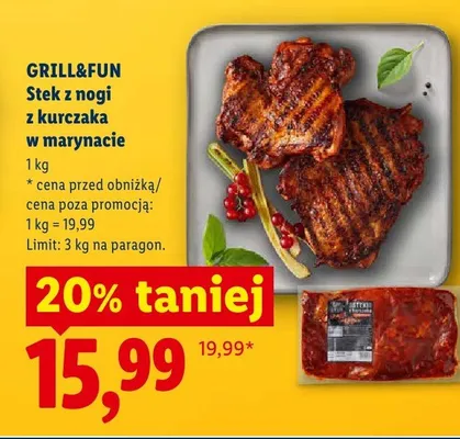 Stek z nogi z kurczaka w marynacie Grill&Fun promocja w Lidl