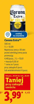 Piwo Corona Extra promocja w Lidl