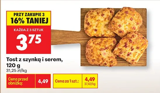Tost z szynką i serem promocja w Biedronka