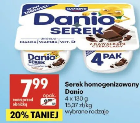 Serek homogenizowany Danio wybrane rodzaje promocja w Delikatesy Centrum