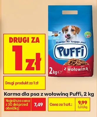 Karma dla psa z wołowiną, 2 kg DRUGA ZA 1 ZŁ promocja w Biedronka