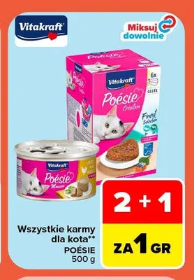 Karma dla kota Poésie Mousse Vitakraft promocja w Carrefour Market