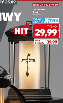 Znicz Kaplica Krzyż bez wkładu 29x17x10 cm promocja w Kaufland