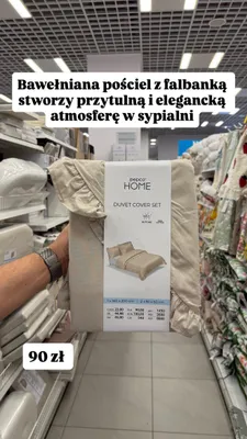 Komplet pościeli bawełnianej z falbanką Pepco Home promocja w Pepco