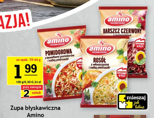 Zupa błyskawiczna Amino Barszcz czerwony promocja w Gram Market