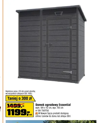 Domek ogrodowy Essential promocja w OBI