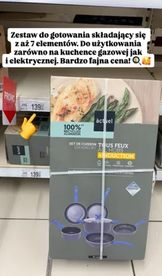 Zestaw garnków i patelni do gotowania 7 elementów promocja w Auchan