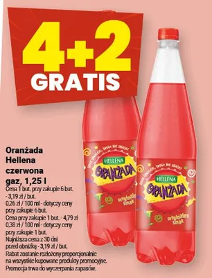 Oranżada Hellena czerwona gaz promocja w Twój Market