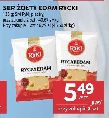 Ser żółty edam rycki promocja w Stokrotka