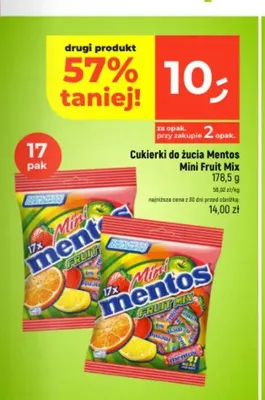 Cukierki do żucia Mentos Mini Fruit Mix 17-pak promocja w Dealz