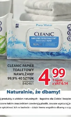 Papier toaletowy nawilżany 99,9% Cleanic promocja w Selgros