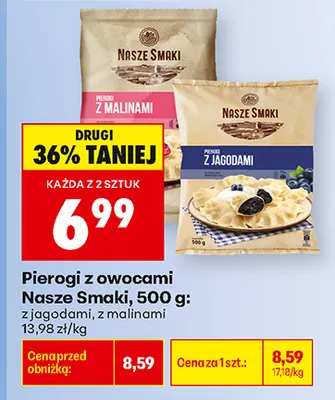 Pierogi z owocami z malinami Nasze Smaki promocja w Biedronka