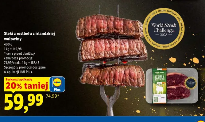 Steki z rostbefu z irlandzkiej wołowiny promocja w Lidl