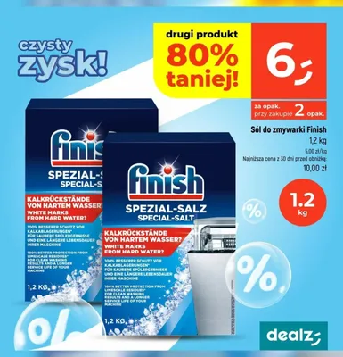 Sól do zmywarki Finish promocja w Dealz
