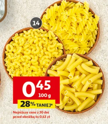 Makaron kolanka, rurki, świderki lub nitki luzem lub w opakowaniu promocja w Auchan