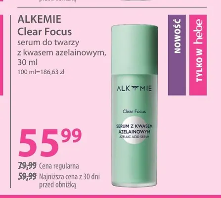 Serum do twarzy z kwasem azelainowym Clear Focus Alkemie promocja w Hebe