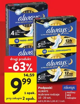 Podpaski Ultra Secure Night promocja w Intermarche
