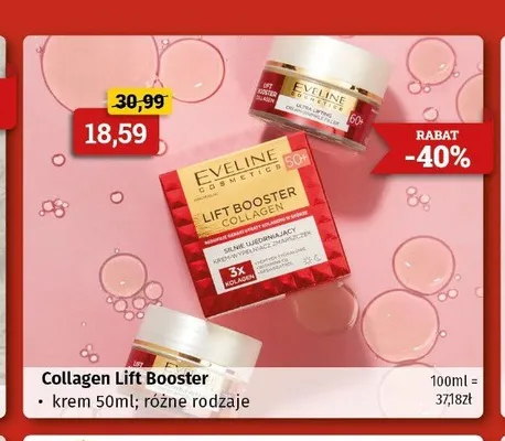 Krem do twarzy Eveline Cosmetics Collagen Lift Booster 60+ promocja w Drogeria Kosmyk