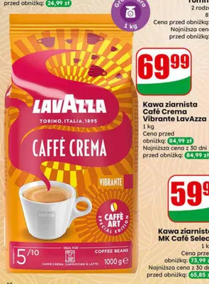 Kawa ziarnista Caffè Crema Vibrante promocja w Dino