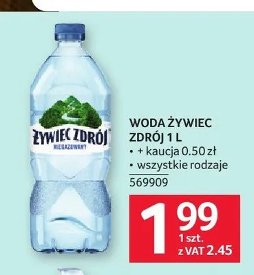 Woda źródlana Żywiec Zdrój promocja w Selgros