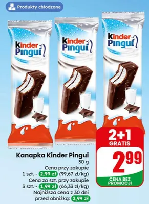 Kanapka Kinder Pingui promocja w Dino
