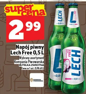 Napój piwny Lech Free promocja w TOPAZ