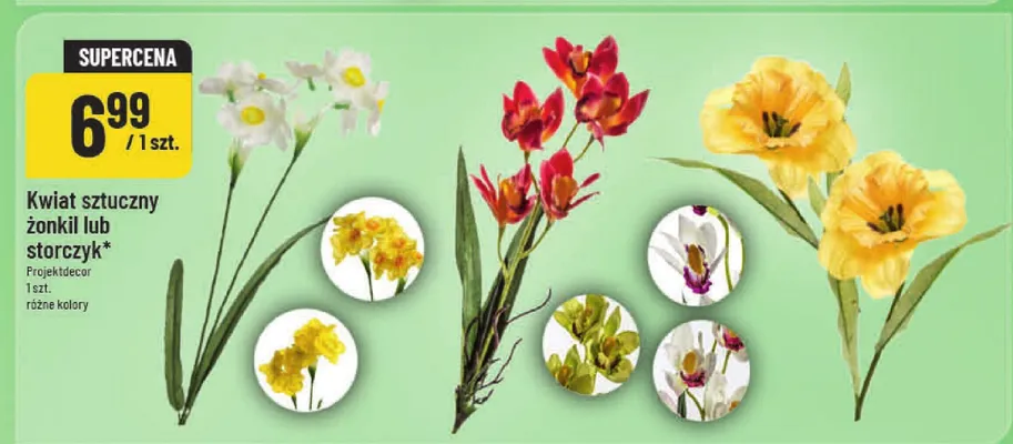 Kwiat sztuczny żonkil lub storczyk promocja w POLOmarket