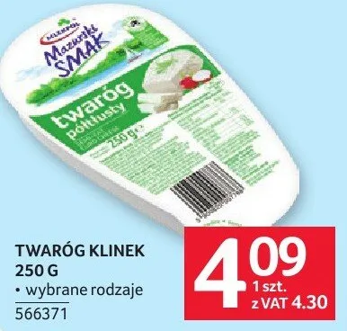Twaróg klinex 250 g wszystkie rodzaje promocja w Selgros