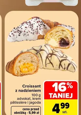 Croissant z nadzieniem krem pâtissière i jagoda promocja w Carrefour Market