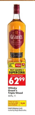 Whisky Grant's Triple Wood promocja w Biedronka