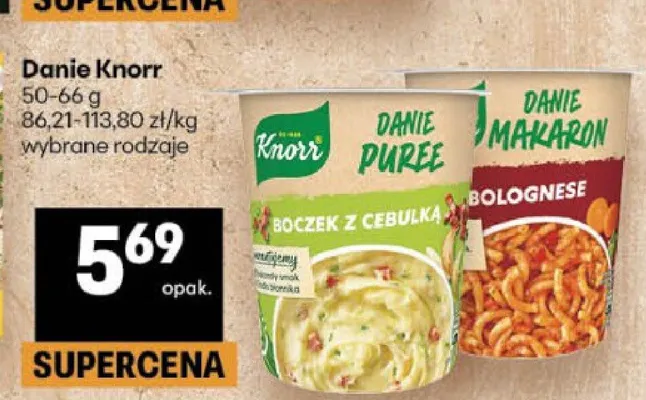 Danie Puree Boczek z cebulką Knorr promocja w Delikatesy Centrum