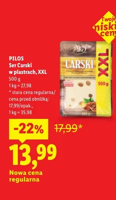 Ser carski w plastrach XXL Pilos promocja w Lidl