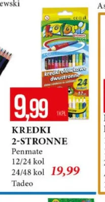 Kredki dwustronne Penmate 12/24 kolory promocja w Leclerc