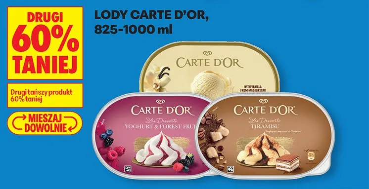 Lody 825-1000 ml DRUGIE -60% promocja w Biedronka